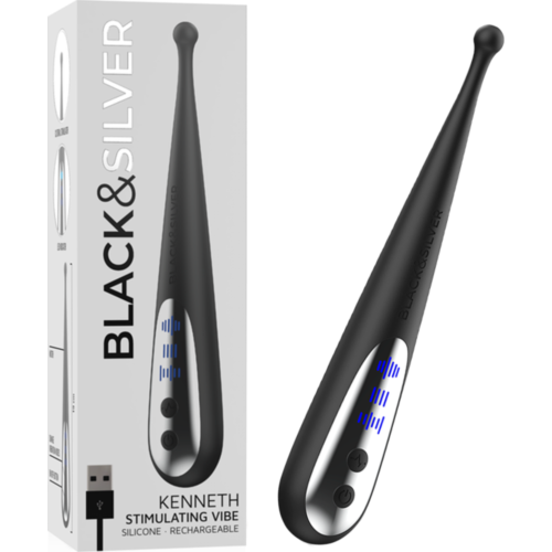 Vibrator BLACK&SILVER Kenneth stimulator 19 cm