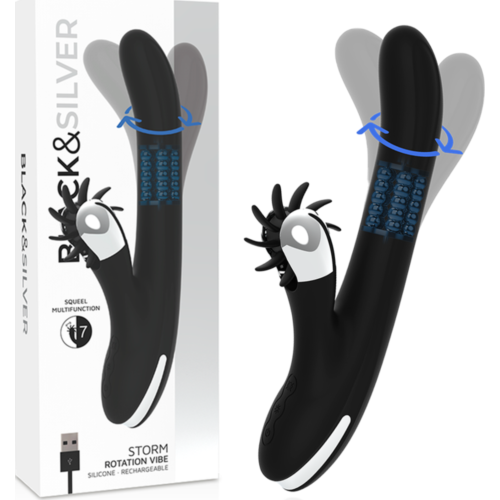 Vibrator BLACK&SILVER Bunny Storm Rotation Vibe