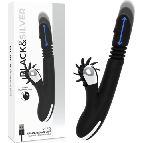 G-spot vibrator BLACK&SILVER BUNNY REED up & down