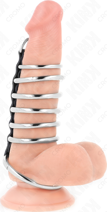Anillos Pene KINK 7 Anillos Metal BDSM Conectados Anillos Pene KINK 7 Anillos Metal BDSM Conectados