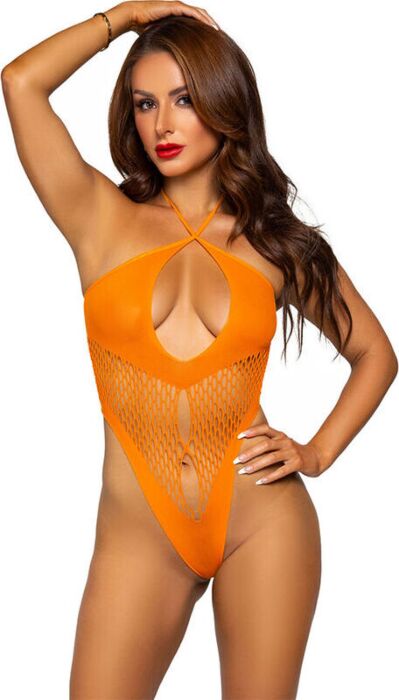Body Escote Abierto Leg Avenue Naranja Sexy Body Escote Abierto Leg Avenue Naranja Sexy
