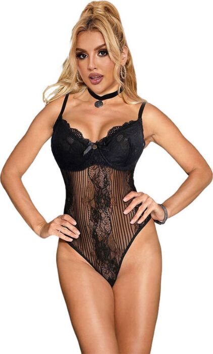Body Sexy SUBBLIME Negro con Diseño Abierto