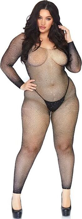 Leg Avenue naadloze net bodystocking 1X-2X Leg Avenue naadloze net bodystocking 1X-2X