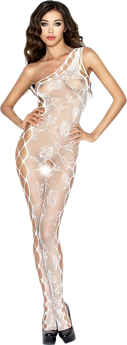 Bodystocking Passion BS036 met open kruis en borduurwerk