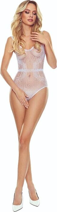 Bodystocking PASSION BS115 Blanco - Sensualidad Única