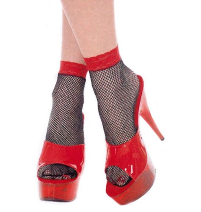 Korte visnet sokken Music Legs met contrastdetail