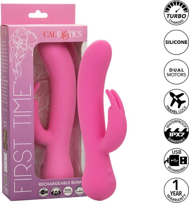 CALEXOTICS - FIRST TIME VIBRADOR RABBIT RECARGABLE ROSA CALEXOTICS - FIRST TIME VIBRADOR RABBIT RECARGABLE ROSA