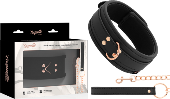 Collar BDSM Coquette Fantasy Chic Desire - Cuero Vegano Collar BDSM Coquette Fantasy Chic Desire - Cuero Vegano