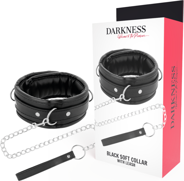 Bondage halsband DARKNESS met gewatteerde kraag