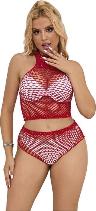 Conjunto erótico Sublime Sets Rojo Rejilla