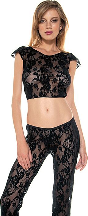 Kanten legging en top - Music Legs set