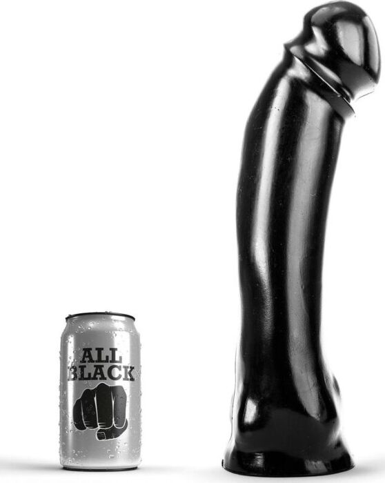 Dildo ALL BLACK DONG 33 cm stevige rechte schacht