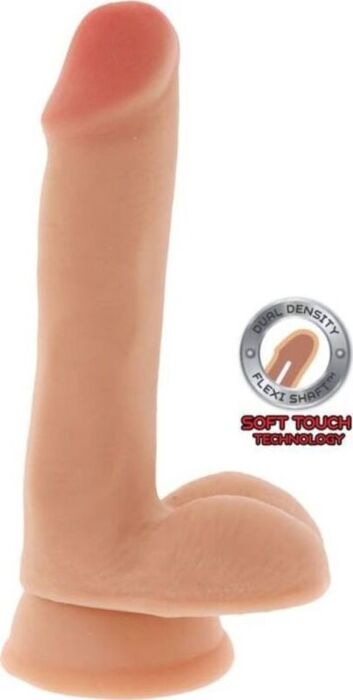 Dildo GET REAL 17 cm met testikels en dubbele dichtheid
