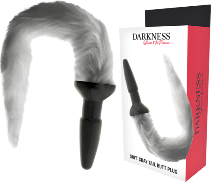 Darkness plug anal silicona con cola gris