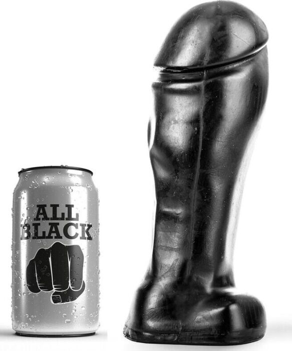 Dildo ALL BLACK 22 CM Brede Punt voor Gevorderden