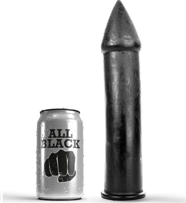Dildo ALL BLACK 24 CM - Zachte en comfortabele ervaring