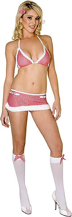 Kostuum Music Legs Colegiala - top en rok Kostuum Music Legs Colegiala - top en rok