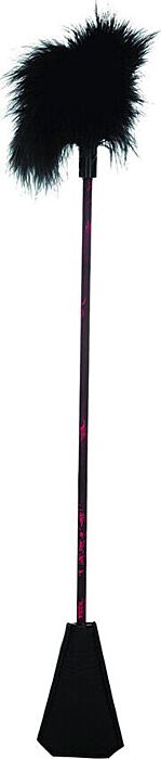 Fusta de piel con plumas