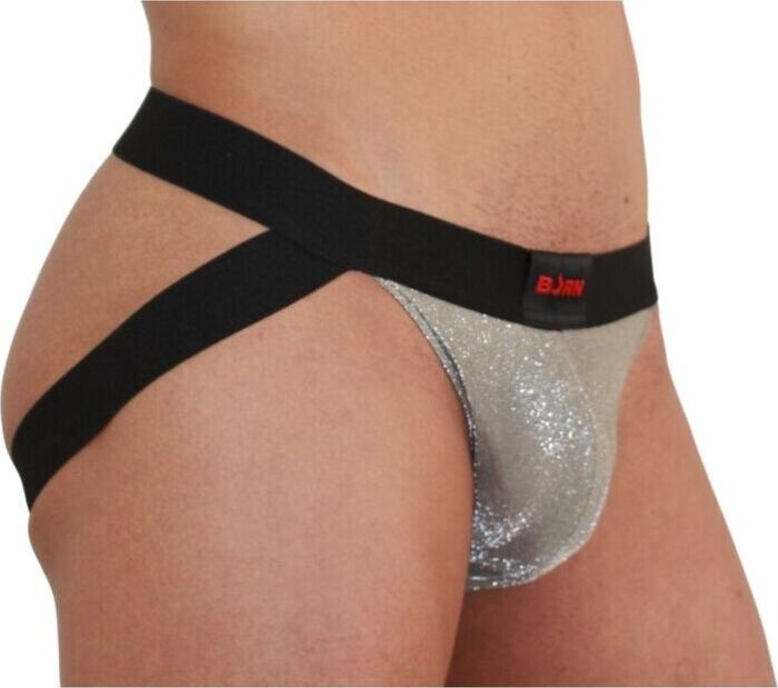 Jockstrap BURN 001 Beige/Negro Sensual y Brillante