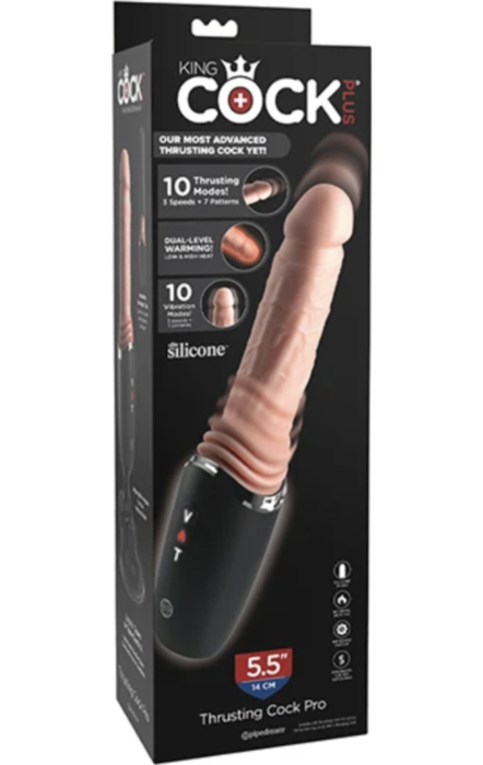 Dildo KING COCK PLUS met stuwbeweging 12,7 cm