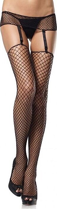 Leg avenue liguero y medias de red industrial negro