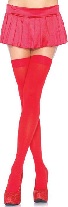 Leg avenue medias opacas de nylon rojo