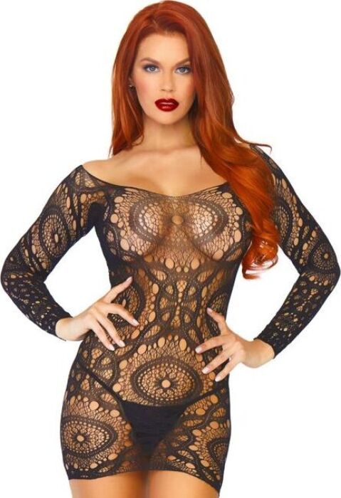 Mini Jurk Leg Avenue met Gehaakt Kant Mini Jurk Leg Avenue met Gehaakt Kant