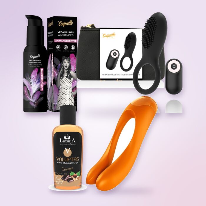 Premium set voor koppels met vibrerende ring en vingervibrator