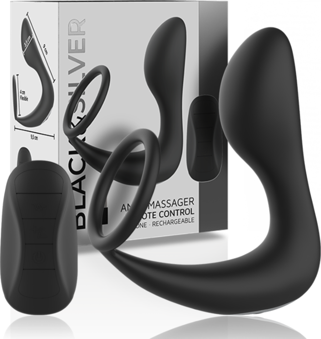 Anale vibrator BLACK&SILVER met afstandsbediening Anale vibrator BLACK&SILVER met afstandsbediening