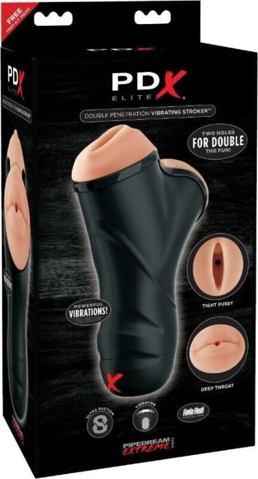 PDX ELITE dubbele mond en vagina masturbator PDX ELITE dubbele mond en vagina masturbator