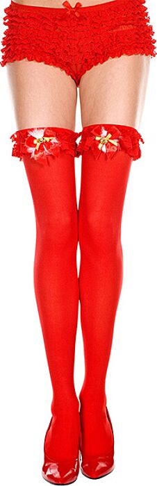 Opaque kousen met strik en belletje - Music Legs Opaque kousen met strik en belletje - Music Legs