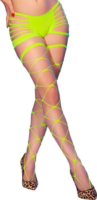 Medias Rejilla Chilirose CR 4867 Verde Neón Medias Rejilla Chilirose CR 4867 Verde Neón