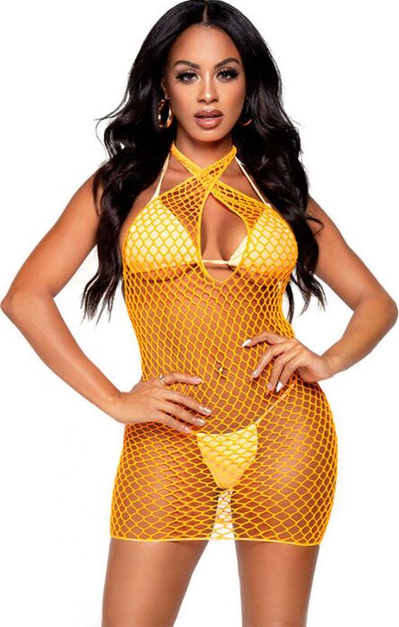 Minivestido Rejilla Naranja Leg Avenue Sexy Minivestido Rejilla Naranja Leg Avenue Sexy