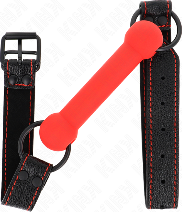 Mordaza KINK Hueso Rojo Ajustable para BDSM Mordaza KINK Hueso Rojo Ajustable para BDSM