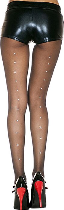 Transparante panty Music Legs met siersteendetail