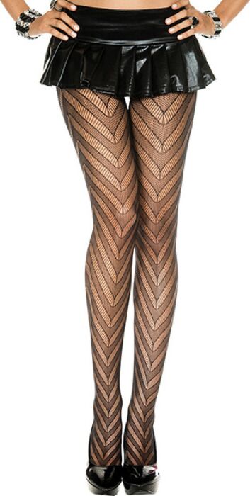 Panty Music Legs red dessin met piekenpatroon