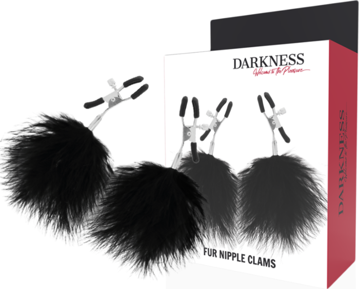 Pinzas voor Tepels DARKNESS met Pompons
