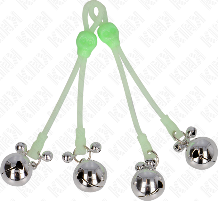 Pinzas para Pezones KINK Calavera Verde/Plateado