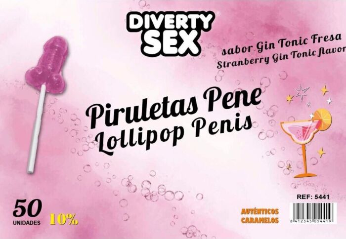 Piruletas Pene Diablo Goloso Sabor Gin Tonic