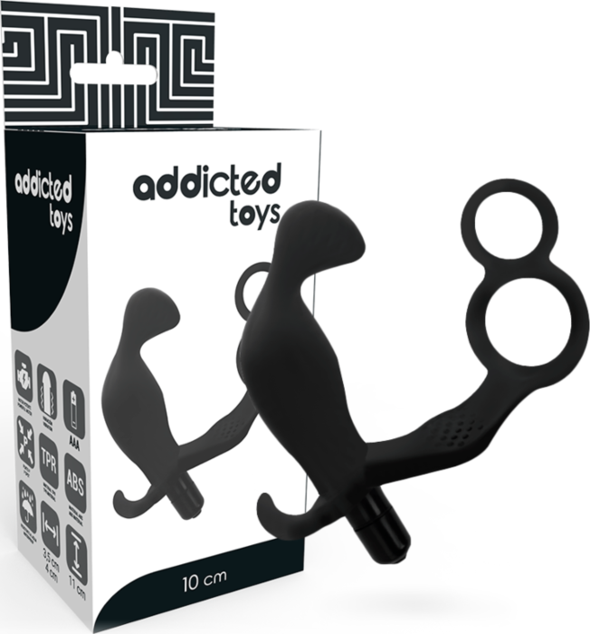 Anal Plug ADDICTED TOYS met dubbele ring voor penis en testikels