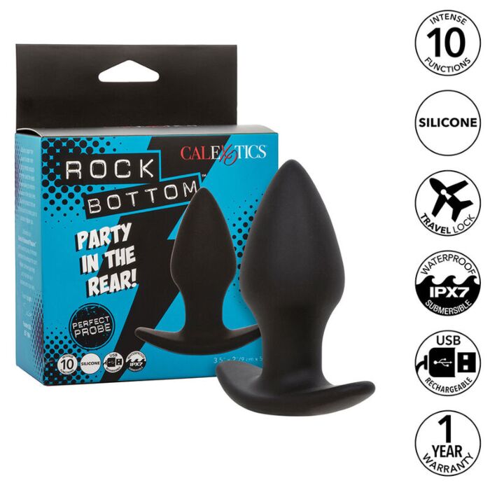 Anale Plug CALEXOTICS Rock Bottom Perfect Probe met 10 Vibraties