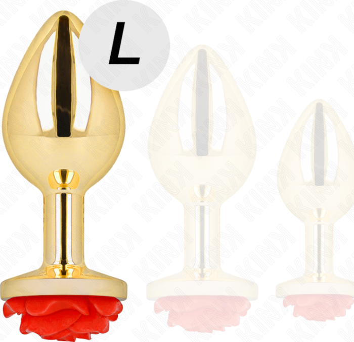 Plug Anal KINK Rosa con Rosa Roja Elegante Plug Anal KINK Rosa con Rosa Roja Elegante
