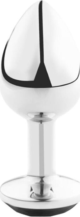 Plug anal metal mediano negro con bolsa