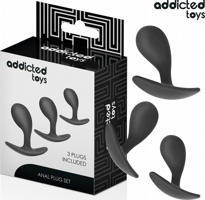 Plug Anal Set 3 ADDICTED TOYS Silicona Ergonómico Plug Anal Set 3 ADDICTED TOYS Silicona Ergonómico