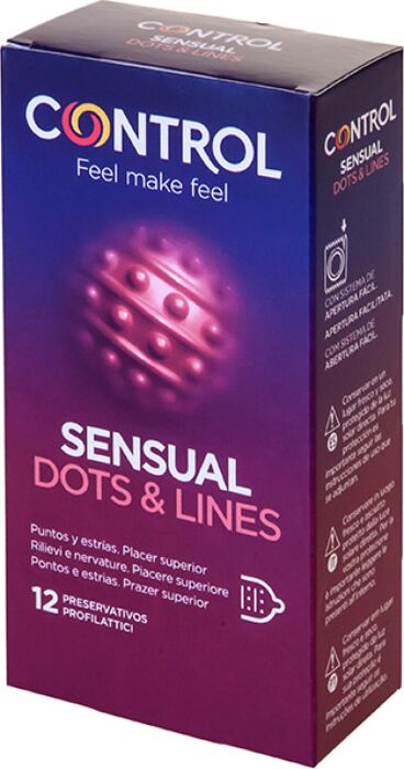 Condooms Control Sensual Dots & Lines - 12 Stuks Condooms Control Sensual Dots & Lines - 12 Stuks