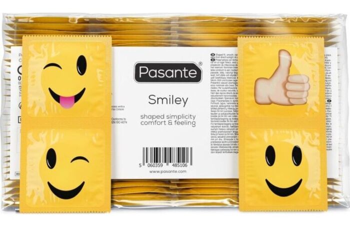 Pasante Smiley Preservatieven 144 stuks met 4 ontwerpen