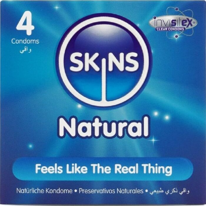 Preservativos Skins Natural 4 Pack - Sensación Ultrafina