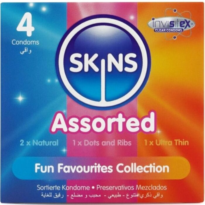 Preservativos Skins Surtido Pack 4 - Placer Variado