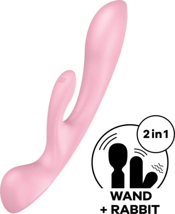 Satisfyer - triple oh vibrador hãbrido rosa Satisfyer - triple oh vibrador hãbrido rosa