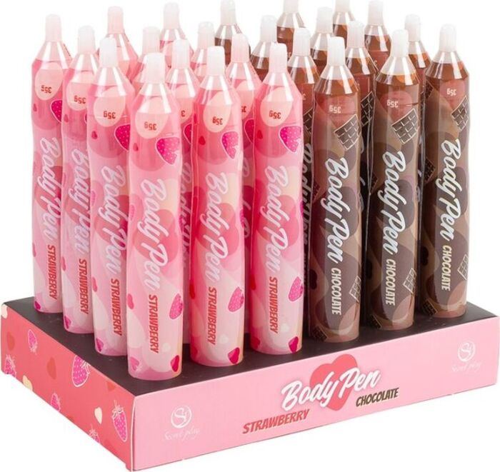 Eetbare bodypaintstiften SECRETPLAY COSMETIC BODY PEN DISPLAY 24 UNITS